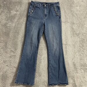 Gap Jeans Womens 10/30 70s Flare High Rise Medium Wash Stretch Sailor Style Pant